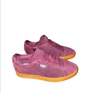 Puma Maroon Suede Sneakers